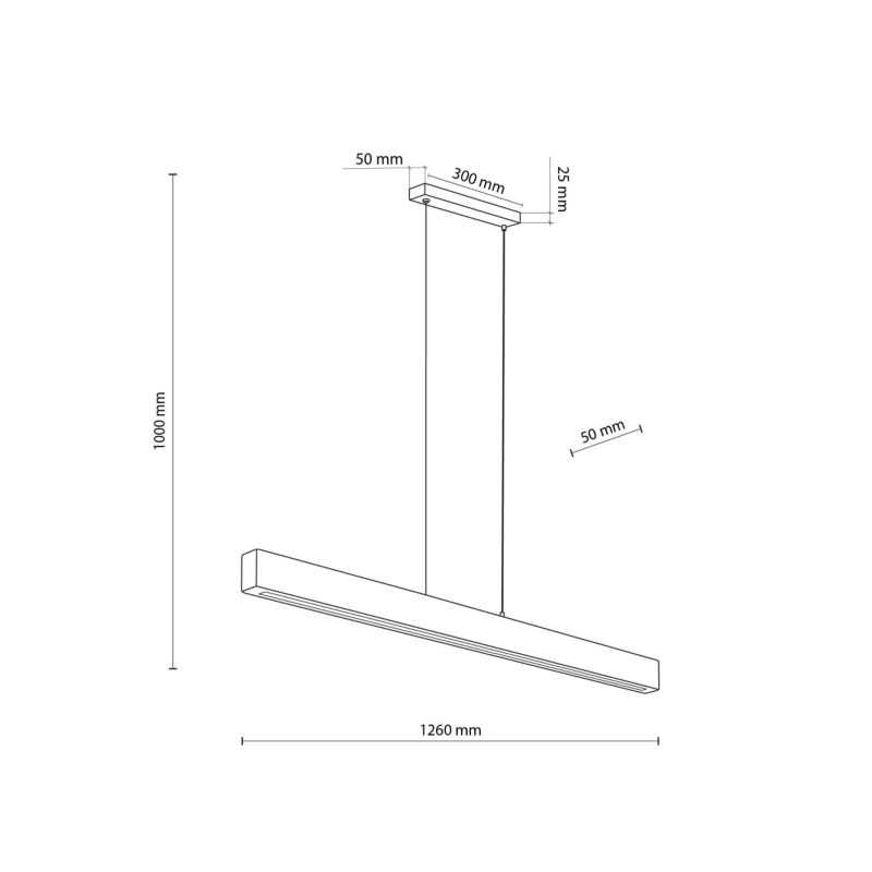 Lampa TK-Lighting Teo Led Orzech Lampa Wisząca drewniana belka 126cm - 1 szt.