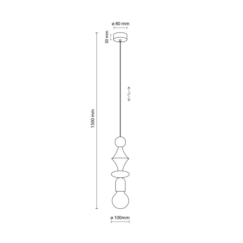 Lampa TK-Lighting Tower Brown Lampa Wiszaca 1Xe27 - 1 szt.