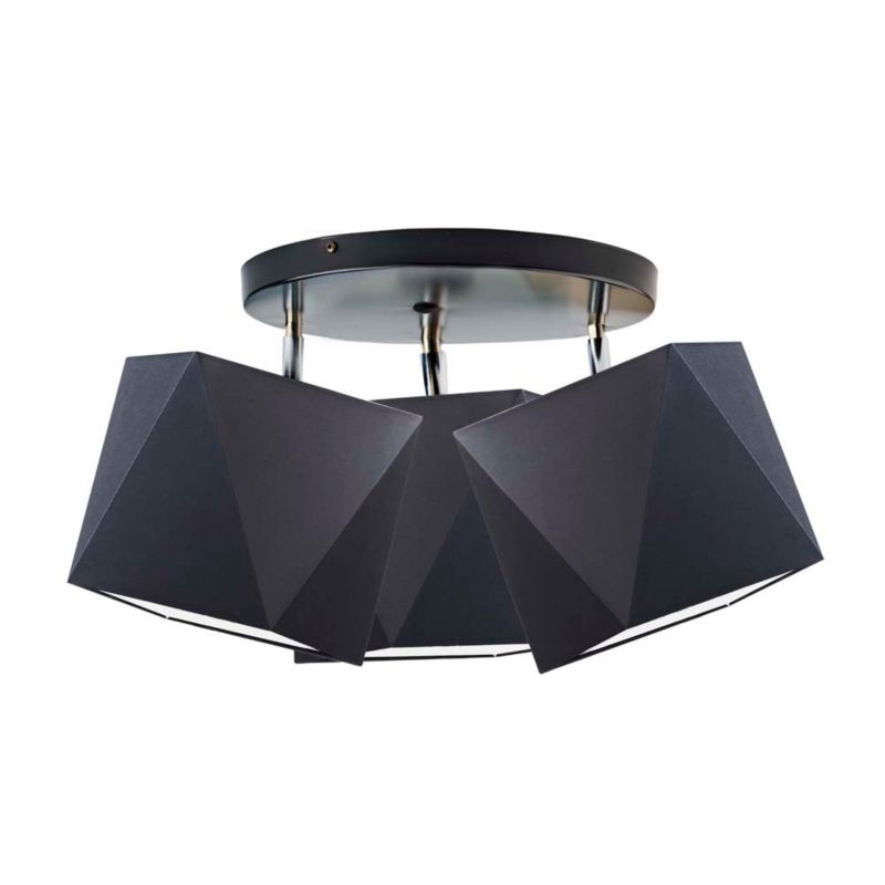 Lampa Volta Light Factory żyrandol plafon sufitowa z abażurami diament Czarny BURNE P3 1szt.