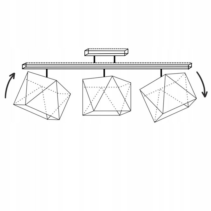 Lampa Volta Light Factory żyrandol plafon sufitowa z abażurami diament Ecru BELARUS P3 1szt.