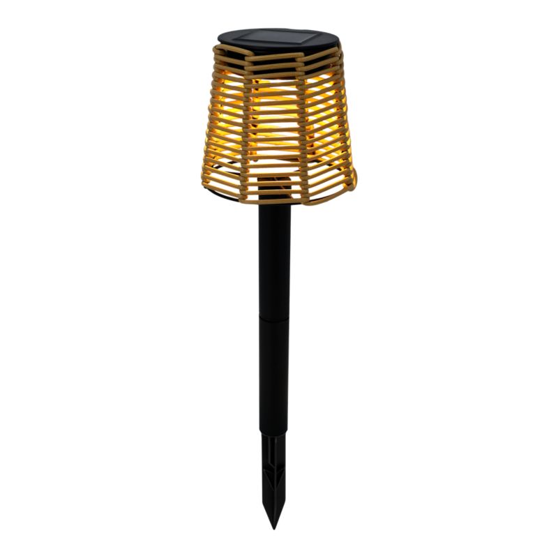 Lampa wbijana solarna 3000 K IP44 rattan