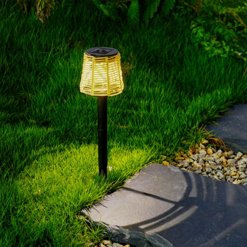Lampa wbijana solarna 3000 K IP44 rattan