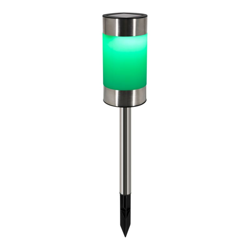 Lampa wbijana solarna RGBW IP44 stal