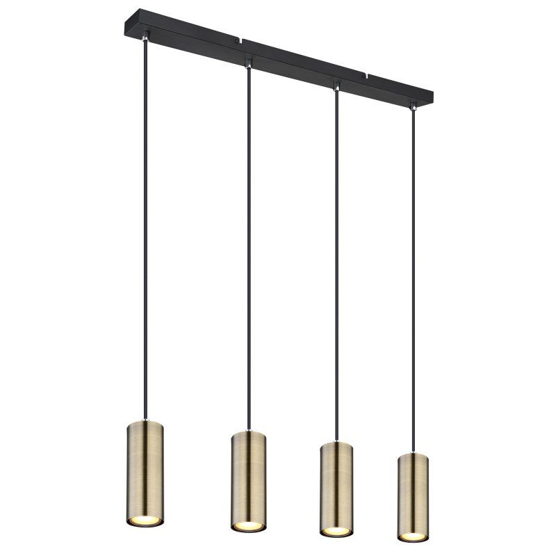 Lampa wisząca 4xGU10 ROBBY 57911-4HM czarna/mosiądz Globo Lighting 1 szt.