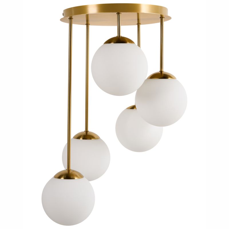 Lampa wisząca 5-punktowa Riana Metal Mosiężny 1 szt.