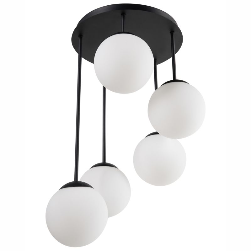 Lampa wisząca 5-punktowa Riana Szkło Czarny 1 szt.