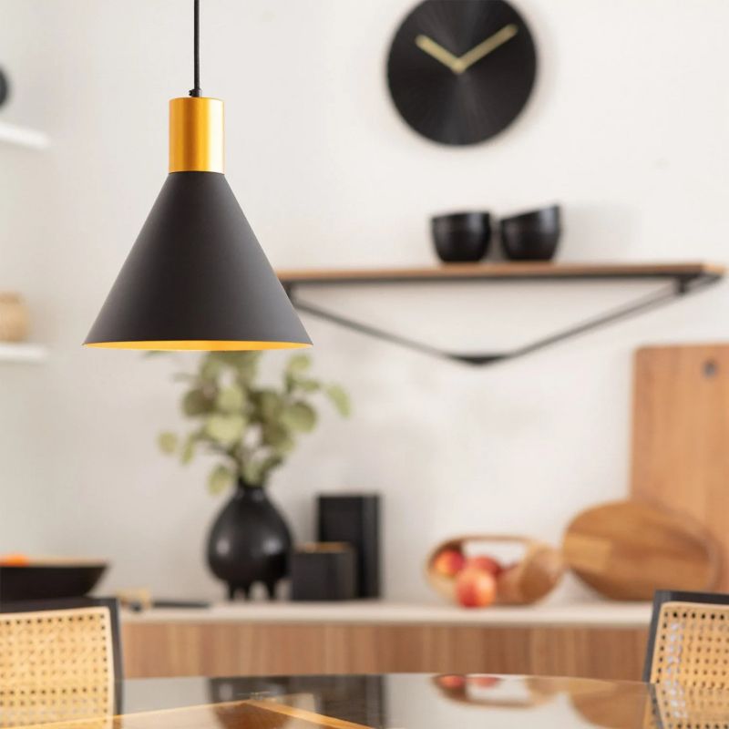 Lampa wisząca Abruzzo Librio czarno-złota punktowa nad stół wyspę bar 1xE27 x 40W 1 szt.
