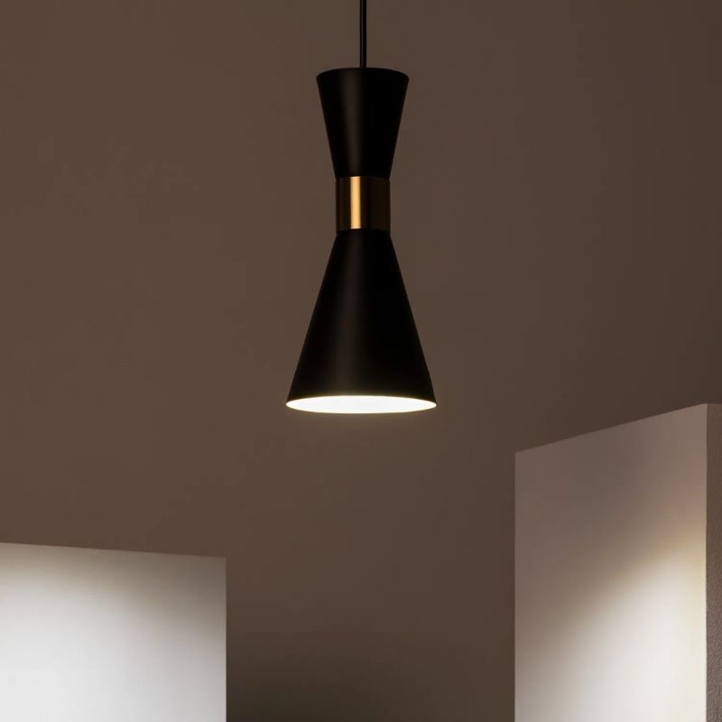 Lampa wisząca Abruzzo Librio czarno-złota wym: 120 x 11,5 x 11,5 cm 1xE27 x 40W 1 szt.