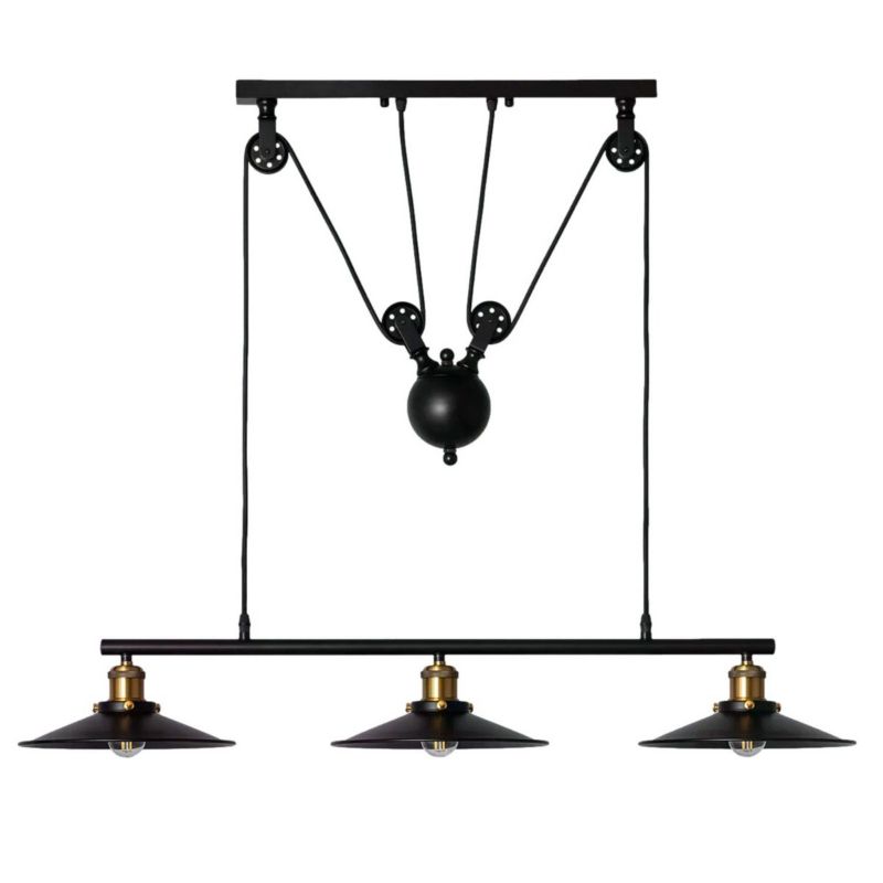 Lampa wisząca Abruzzo Monte 3251 czarno-złota retro 3xE27 x 40W 1 szt.