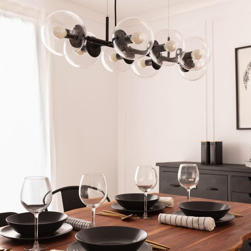 Lampa wisząca Abruzzo Porto czarno-przezroczysty wym: 91 x 97 x 41 cm 8xE14 x 25W 1 szt.