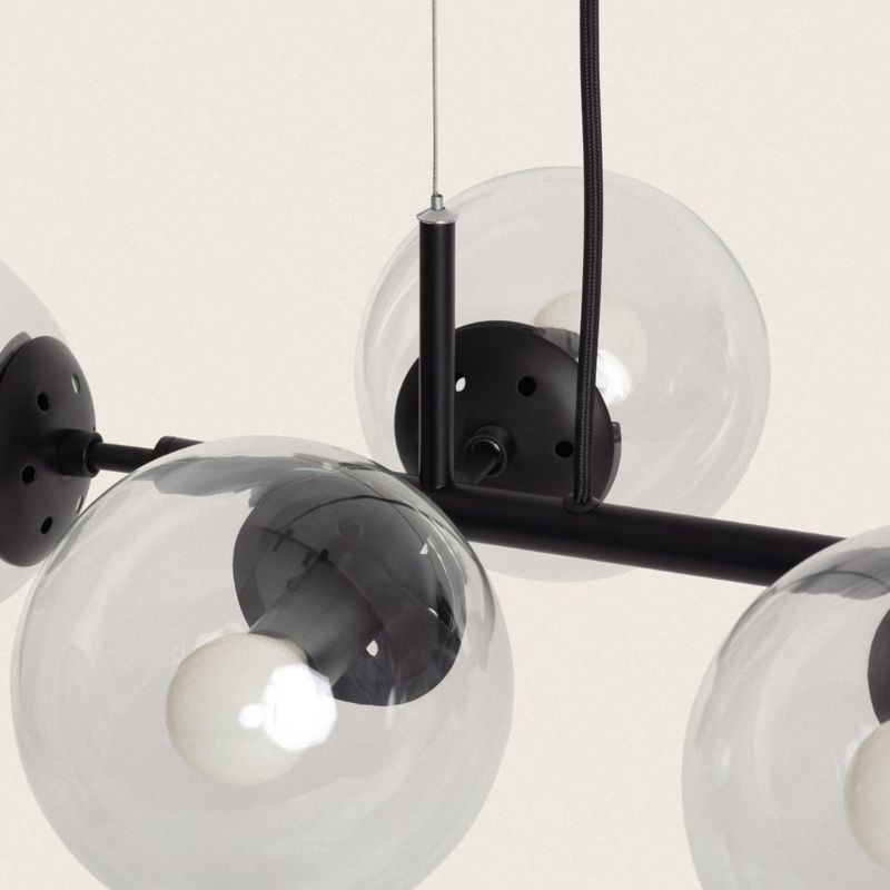 Lampa wisząca Abruzzo Porto czarno-przezroczysty wym: 91 x 97 x 41 cm 8xE14 x 25W 1 szt.