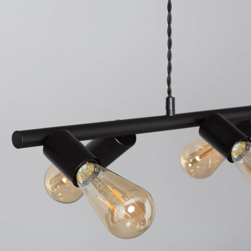 Lampa wisząca Abruzzo Retro 4524 czarna retro 8xE27 x 40W 1 szt.