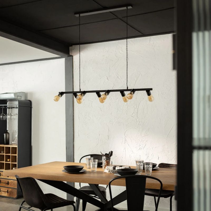 Lampa wisząca Abruzzo Retro 4524 czarna retro 8xE27 x 40W 1 szt.