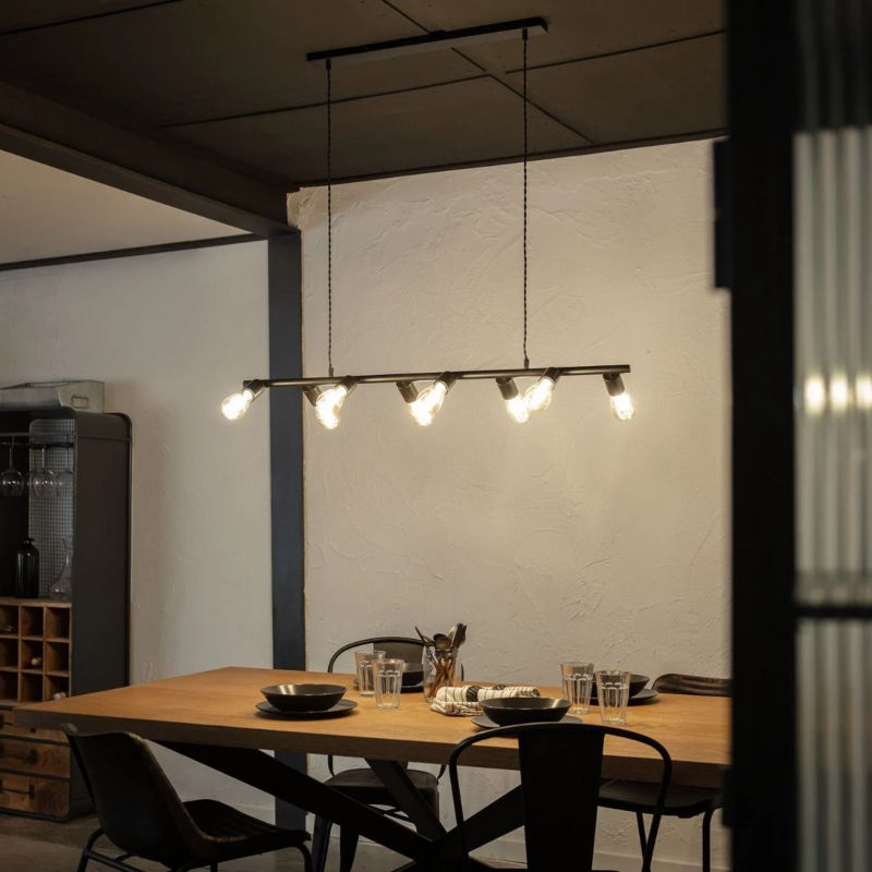Lampa wisząca Abruzzo Retro 4524 czarna retro 8xE27 x 40W 1 szt.