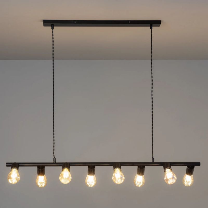 Lampa wisząca Abruzzo Retro 4524 czarna retro 8xE27 x 40W 1 szt.