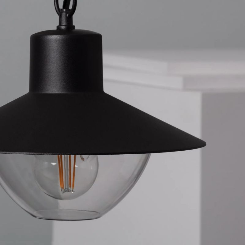 Lampa wisząca Abruzzo Retro 4548 czarna dymione szkło 1xE27 x 40W 1 szt.