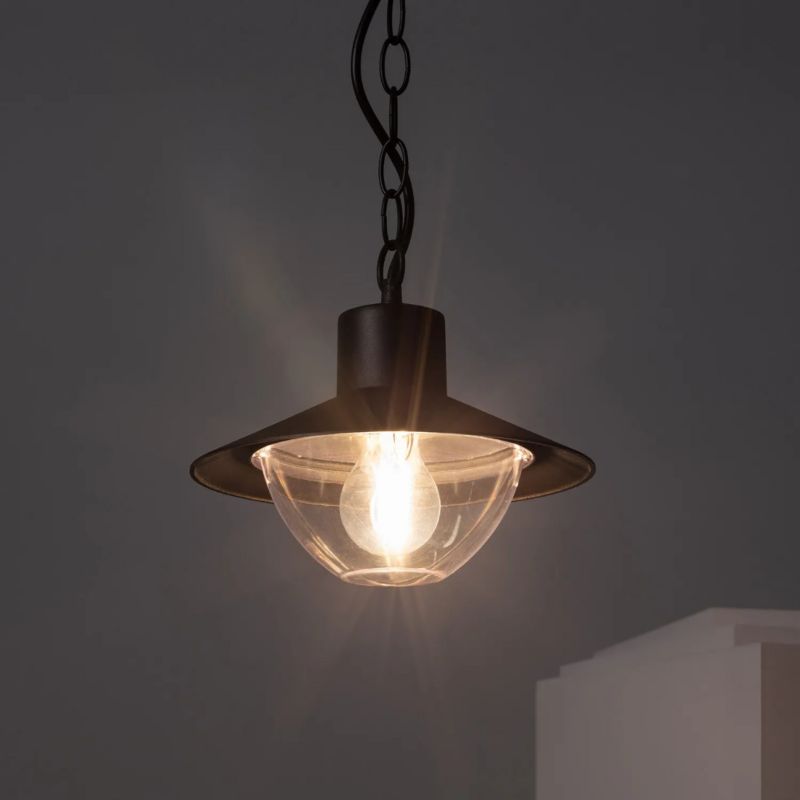 Lampa wisząca Abruzzo Retro 4548 czarna dymione szkło 1xE27 x 40W 1 szt.