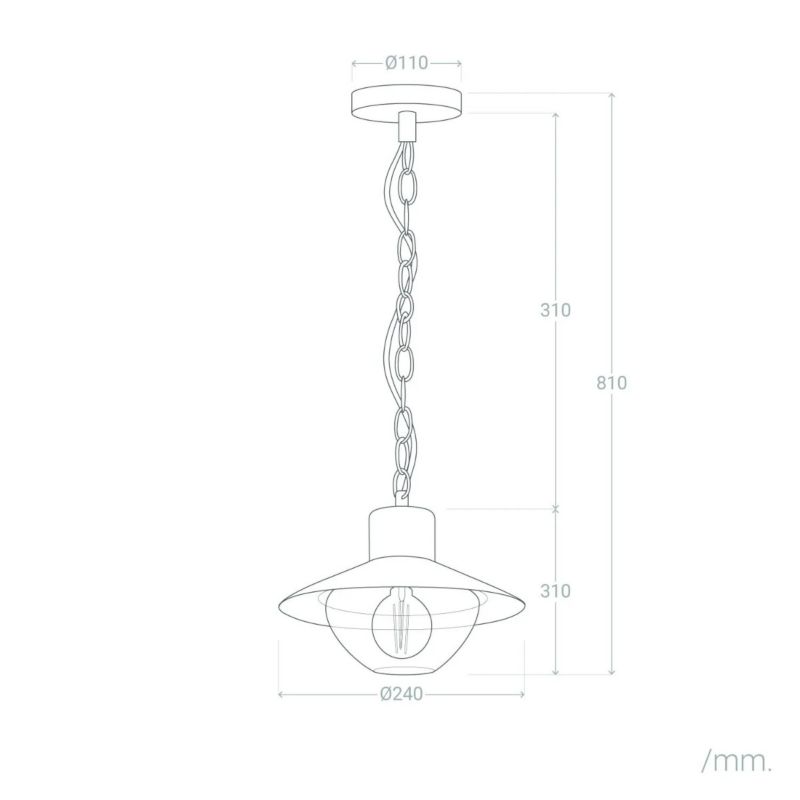 Lampa wisząca Abruzzo Retro 4548 czarna dymione szkło 1xE27 x 40W 1 szt.