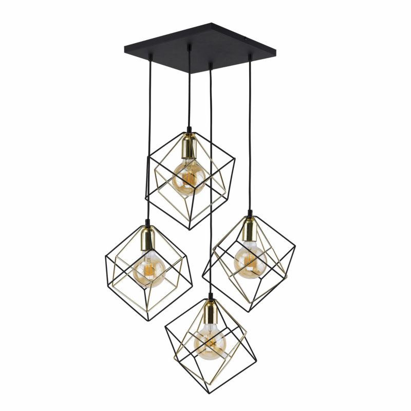 Lampa Wisząca ALAMBRE TK Lighting czarna 4xE27 53x50 cm 1 szt.
