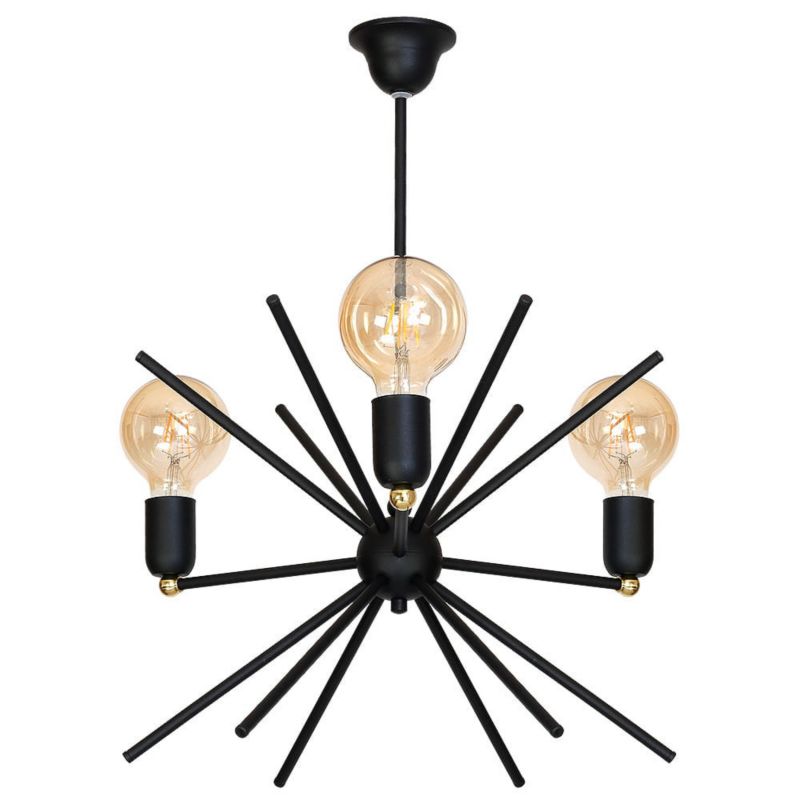 Lampa wisząca Aldex Astra czarna wym: 60 x 44 x 44 cm 3xE27 x 60W 1 szt.