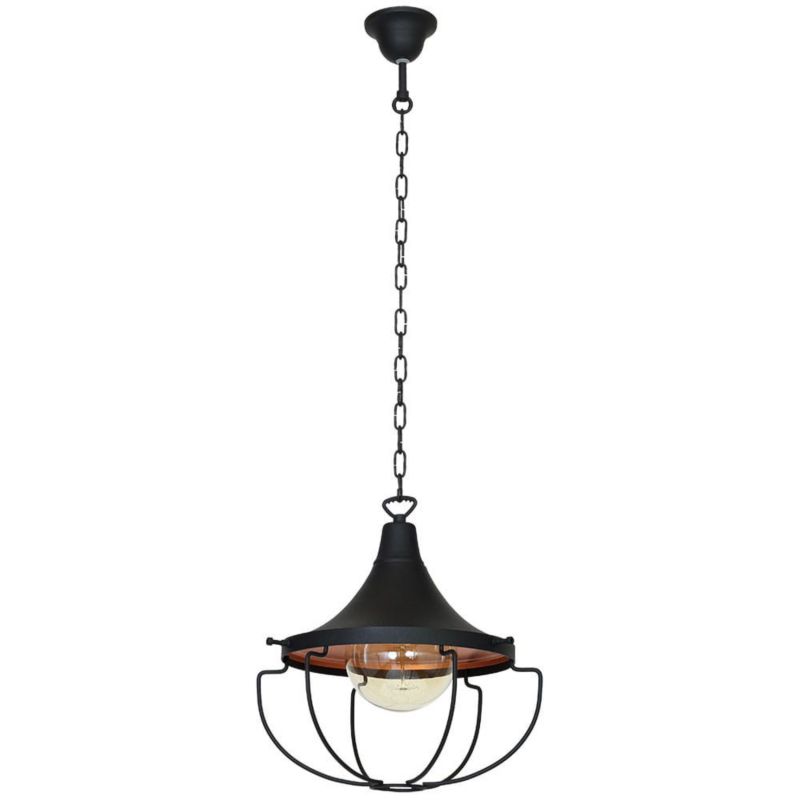Lampa wisząca Aldex Danton czarno-miedziana wym: 95 x 31 x 31 cm 1xE27 x 60W 1 szt.