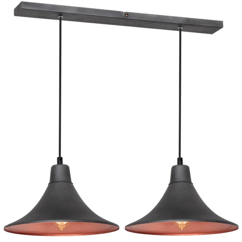 Lampa wisząca Aldex Nani czarno-miedziana wym: 70 x 56 x 25 cm 2xE27 x 60W 1 szt.