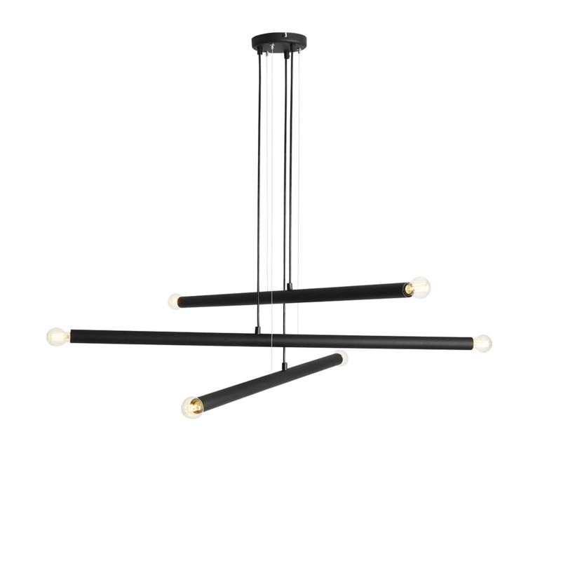 Lampa wisząca Aldex Tubo czarna wym: 105 x 100 x 25 cm 6xE14 x 40W 1 szt.