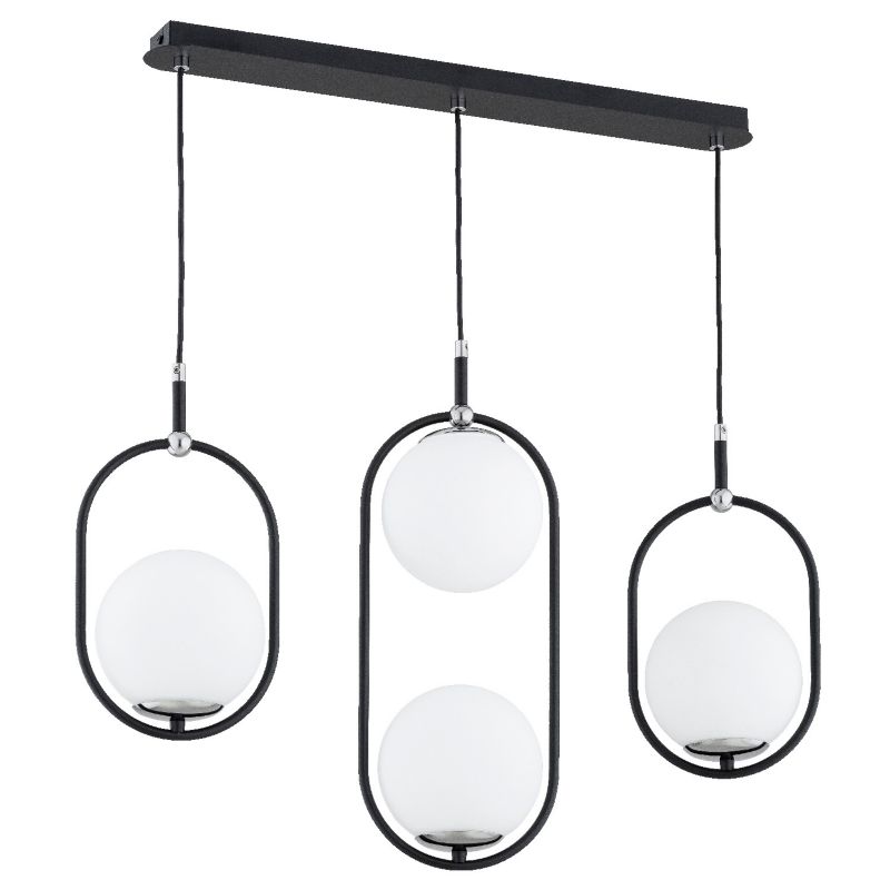 Lampa wisząca Alfa AMARO czarno-biała-chromowana 4xE14x10W IP20 wym:90x78x18cm - 1 szt.