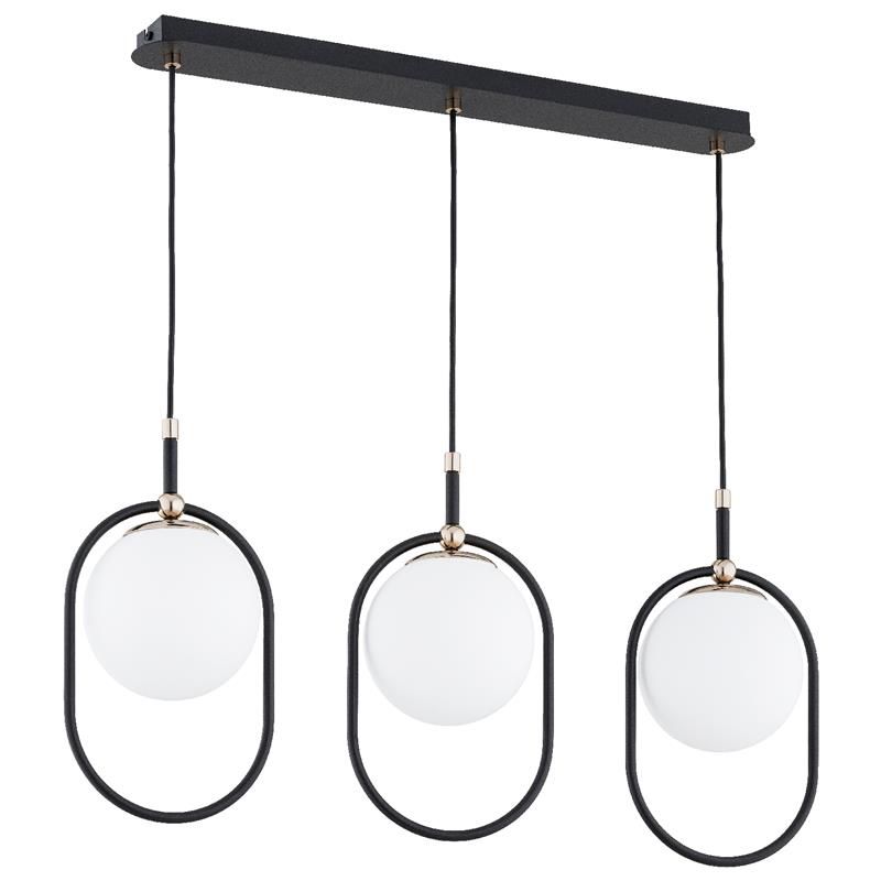 Lampa wisząca  Alfa AMARO czarno-biała-stare złoto 3xE14x10W IP20 wym:90x18x78cm - 1 szt.
