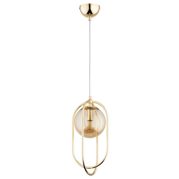 Lampa wisząca Alfa Binar złoto-bursztynowa szklany klosz 1xE14 x 10W 1 szt.