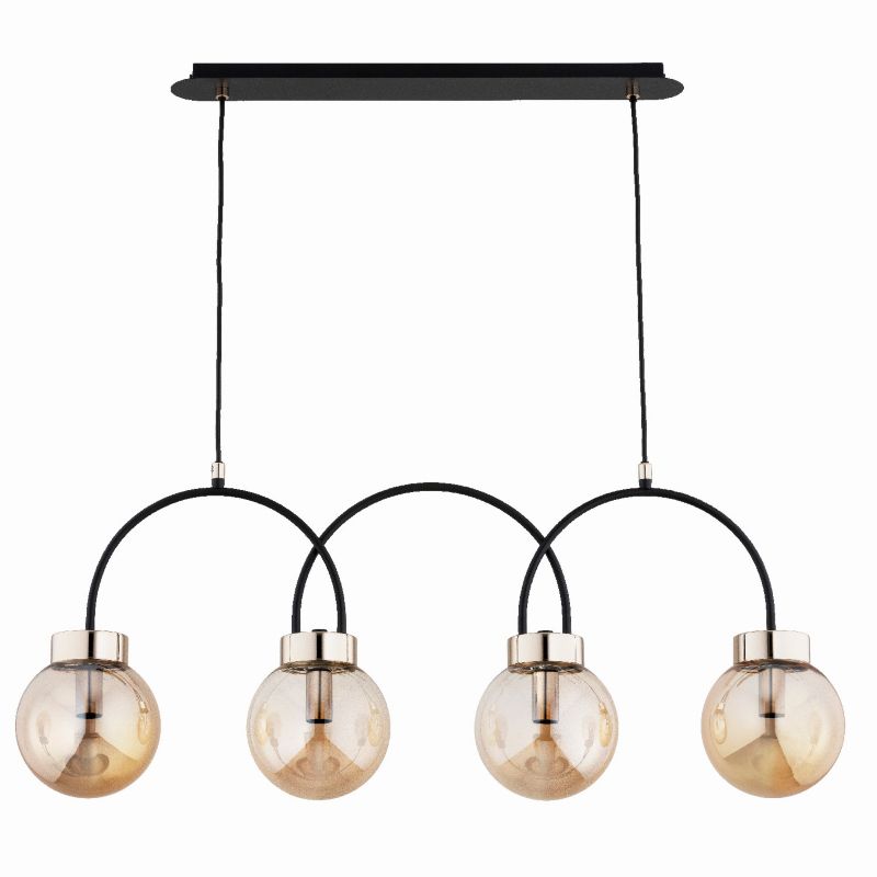 Lampa wisząca Alfa DARSO czarno-bursztynowy-złota 4xE14x10W wym:75x85x15cm IP20 -1 szt.