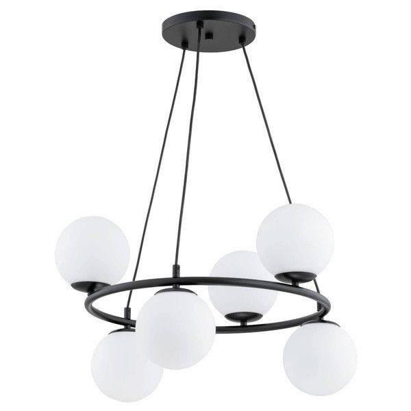 Lampa wisząca Alfa Ringo czarna nowoczesna klasyka 6xE14 x 10W 1 szt.