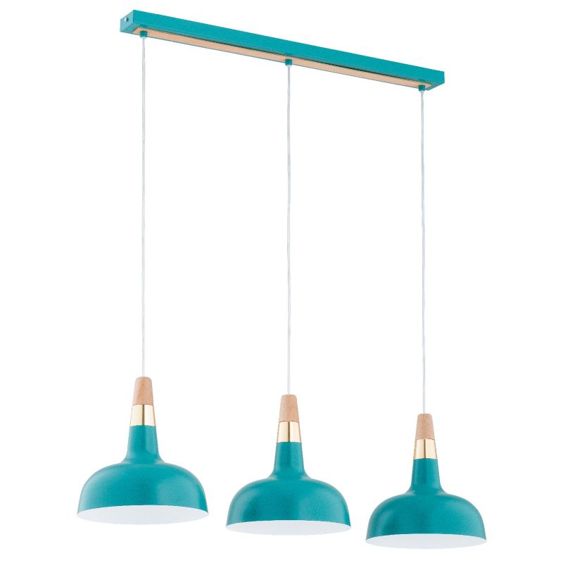 Lampa wisząca Alfa RODOS miętowo-jasne drewno-złota 3xE27x15W wym:90x85x23cm IP20 -1 szt.