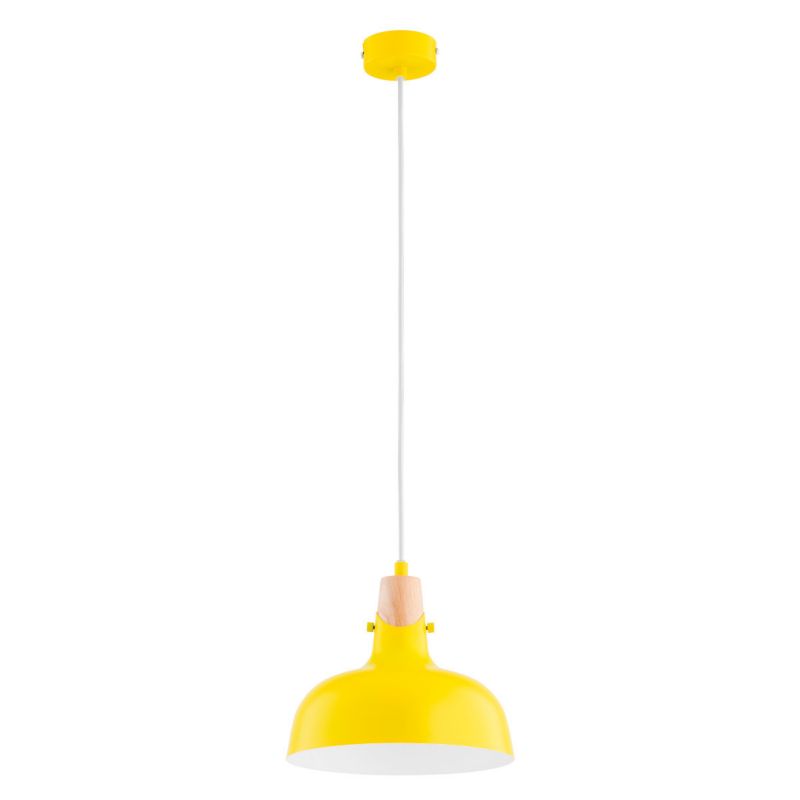 Lampa wisząca Alfa Solo 3397 żółto-jasne drewno-biała do kuchni 1xE27 x 15W 1 szt.