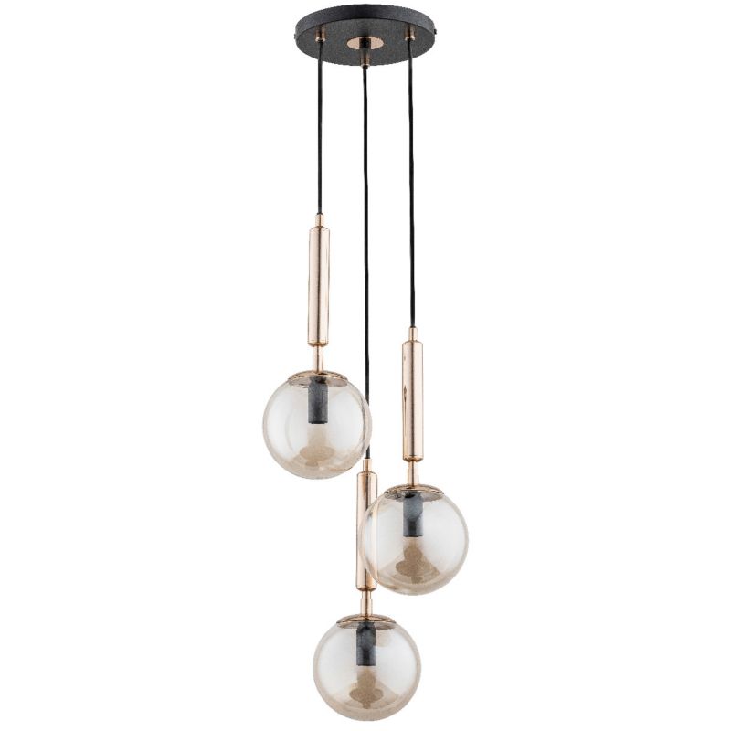 Lampa wisząca Alfa VOLDA czarno-złota-bursztynowy 3xE14x10W wym:90x28x28cm IP20 -1 szt.
