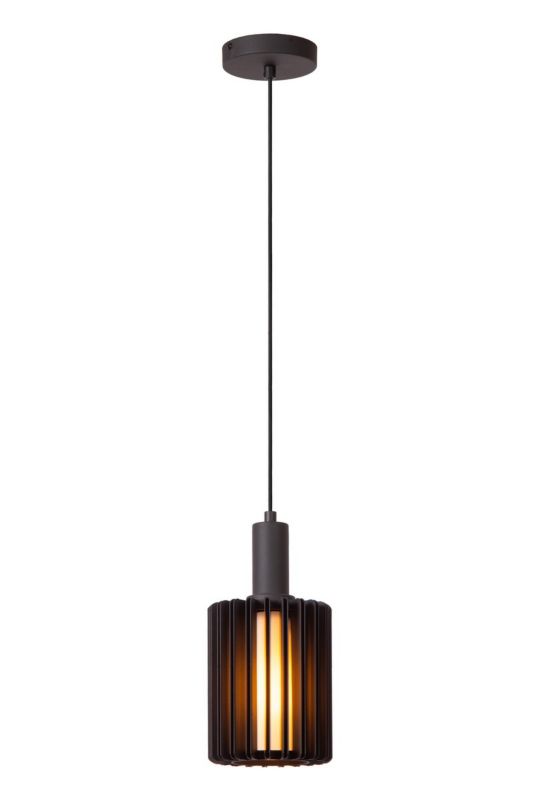 Lampa wisząca aluminiowe lamelki Lucide LAMBRES czarna 1xE27x40W IP20 wym:150x15x15cm - 1 szt.