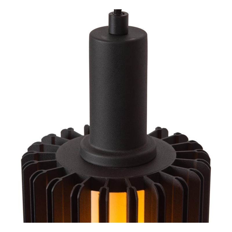 Lampa wisząca aluminiowe lamelki Lucide LAMBRES czarna 1xE27x40W IP20 wym:150x15x15cm - 1 szt.