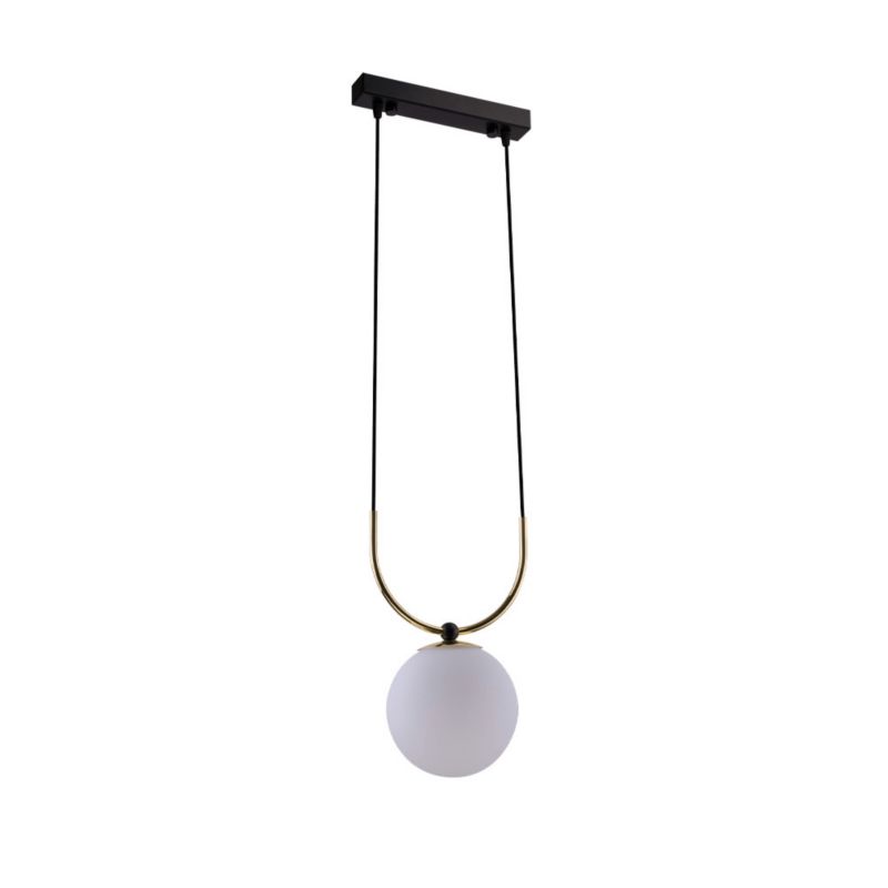 Lampa wisząca Amplex Balos mosiądz polerowano-czarna-biała wym: 100 x 25 x 16 cm 1xE14 x 8W 1 szt.