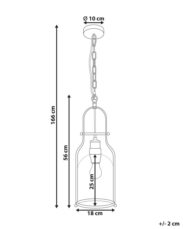 Lampa wisząca Bashilo Metal Czarny 1 szt.