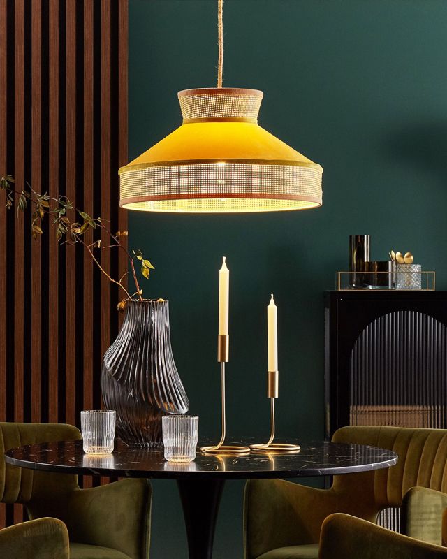 Lampa wisząca Batali Rattan Musztardowy 1 szt.