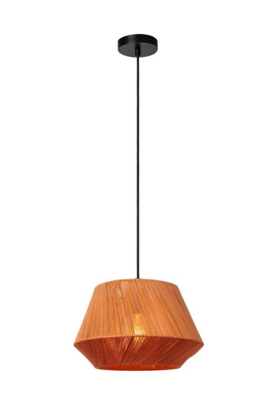 Lampa wisząca bawełniany sznurkowy klosz Lucide JESSICA żółto-pomarańczowa 1xE27x60W IP20 wym:154,5x30x30cm - 1 szt.
