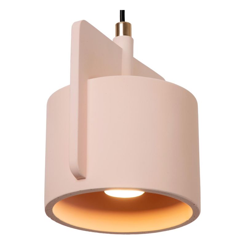 Lampa wisząca betonowy klosz Lucide NINJA różowo-czarna 1xE27x40W IP20 wym:120x19x16cm - 1 szt.