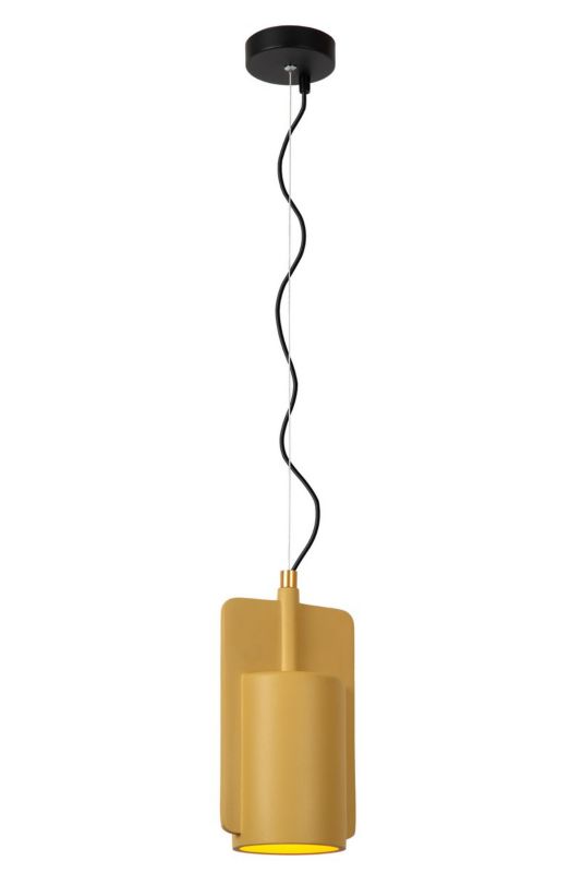 Lampa wisząca betonowy klosz Lucide NINJA żółto-czarna 1xE27x40W IP20 wym:120x15,5x11,5cm - 1 szt.
