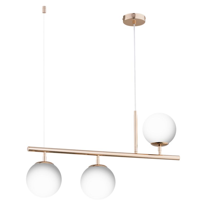Lampa wisząca białe kule Alfa ABAKUS miedziana 3xE14x10W IP20 wym:88x70,5x15cm - 1 szt.