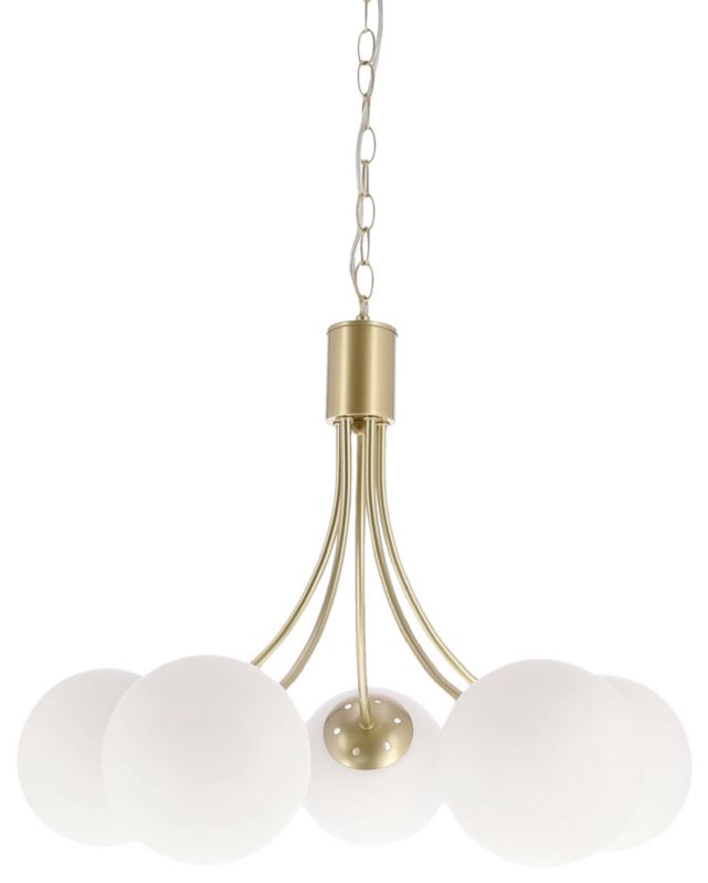 Lampa wisząca białe kule Candellux Dani mosiężno-biała 5xE14x40W IP20 wym:120x60x60cm - 1 szt.