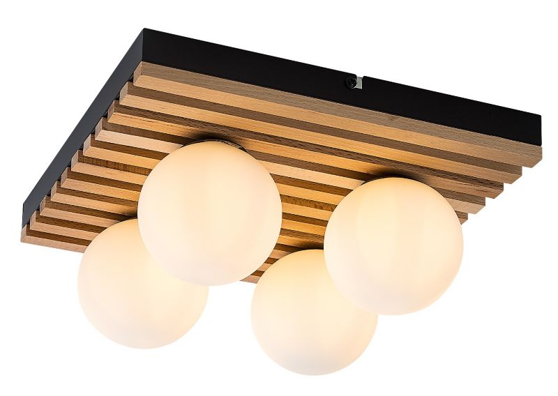 Lampa wisząca białe kule Rabalux Noxelle czarna 4xG9x5W IP20 wym:13,5x29,6x29,6cm - 1 szt.