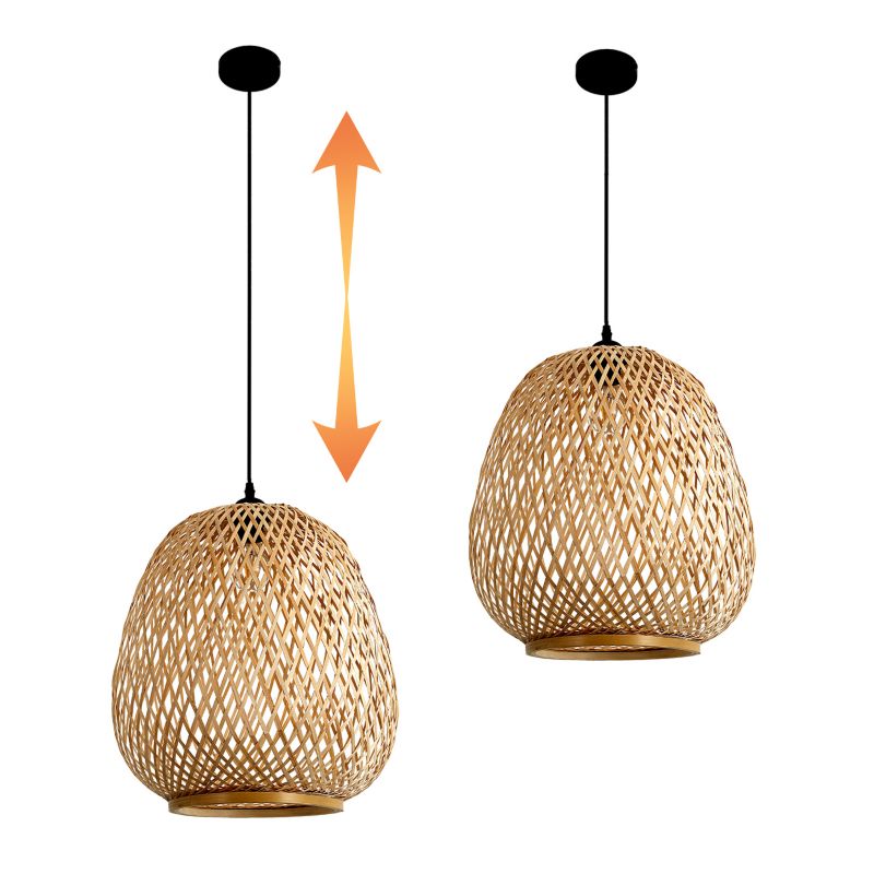 Lampa wisząca Boho Barso Kobi Bambus Naturalny 1xE27 1szt.