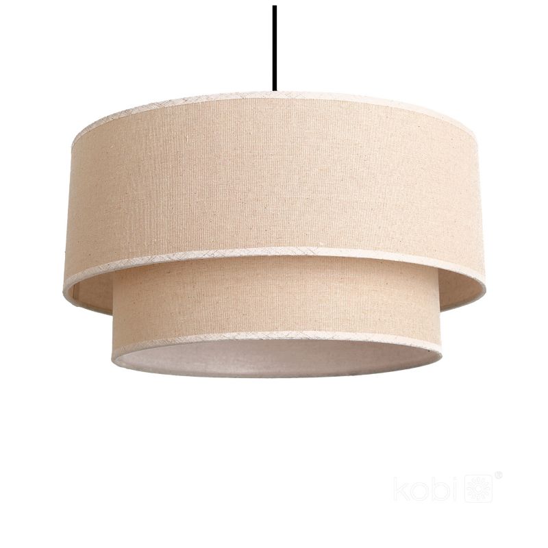 Lampa wisząca boho beżowa podwójny walec 1xE27 60W BOHO FLOXEN ROUND Kobi 1 szt.