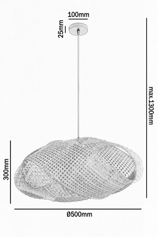 Lampa wisząca Boho Bindum 50cm Kobi 1xE27 Pleciona 1szt.
