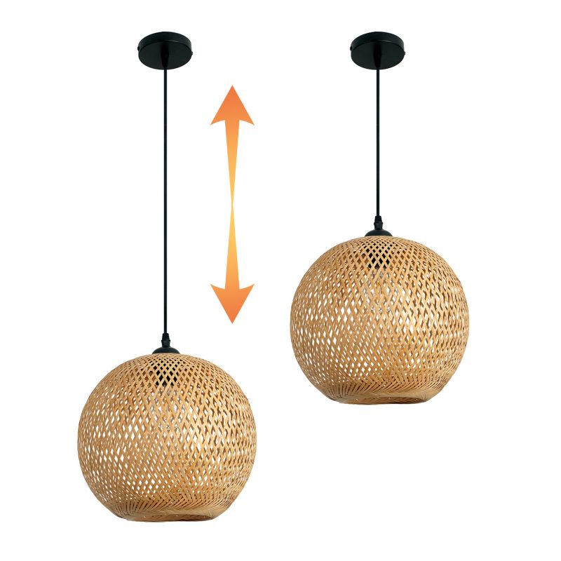 Lampa wisząca Boho Bitavia Kobi Abażur 40cm naturalna do salonu 1szt.